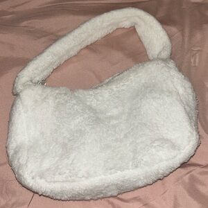 Fashion Nova White furry bag